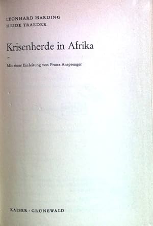 Immagine del venditore per Krisenherde in Afrika. Reihe Entwicklung und Frieden ; 2 venduto da books4less (Versandantiquariat Petra Gros GmbH & Co. KG)