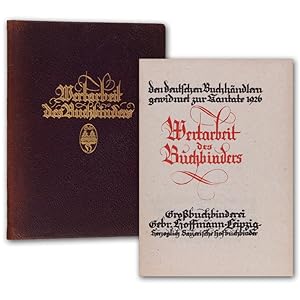 Wertarbeit des Buchbinders. Den deutschen Buchhändlern gewidmet zur Kantate 1926.