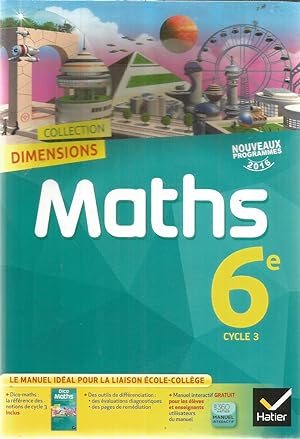 2016 Manuel de l'élève Dimensions Mathématiques 6e éd 