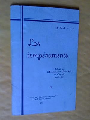 Les tempéraments. Extrait de l'Enseignement secondaire au Canada, mai 1933