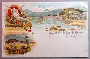 Ansichtskarte AK Souvenir du Lac de Como. Farblitho. 3 Ansichten. Bellagio, Vue Deouis La Villa C...