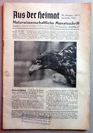 Bild des Verkufers fr Aus der Heimat 48. Jg. Heft 9 September 1935 (Naturwissenschaftliche Monatsschrift) zum Verkauf von ANTIQUARIAT H. EPPLER