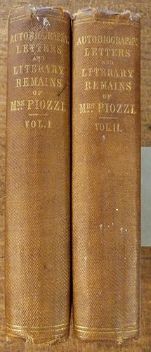 Imagen del vendedor de Autobiography Letters and Literary Remains of Mrs Piozzi Thrale TWO VOLUMES a la venta por Tombland Bookshop