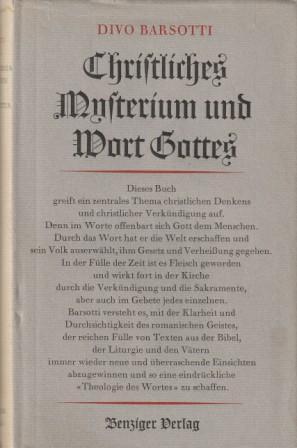 Bild des Verkufers fr Christliches Mysterium und Wort Gottes. zum Verkauf von Versandantiquariat Dr. Uwe Hanisch