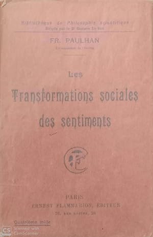 Imagen del vendedor de Les transformations sociales des sentiments a la venta por Llibres Capra