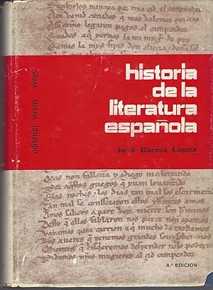 Immagine del venditore per Historia De La Literatura Espaola venduto da BYTOWN BOOKERY