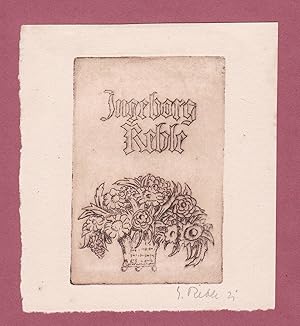 Seller image for Exlibris fr Ingeborg Reble / Blumenstrau for sale by Antiquariat Steffen Vlkel GmbH