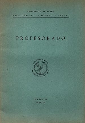 Imagen del vendedor de Profesorado de Madrid 1969-1970 a la venta por JP Livres