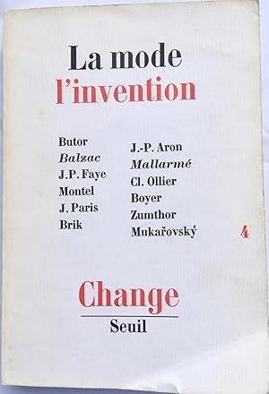 Bild des Verkufers fr Change n4: La mode , L'invention zum Verkauf von Ma petite bibliothque