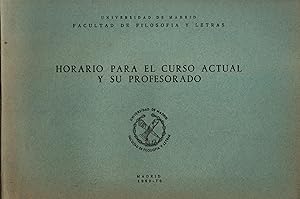 Imagen del vendedor de Horario para el curso actual y su profesorado-1969-1970 a la venta por JP Livres