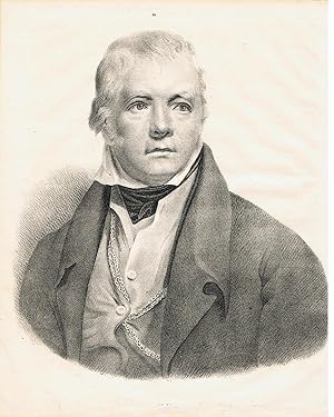 Bild des Verkufers fr Scott, Walter.1772 - 1832, schottischer Dichter, Portrt. Lithographie. zum Verkauf von Buecherstube Eilert, Versandantiquariat