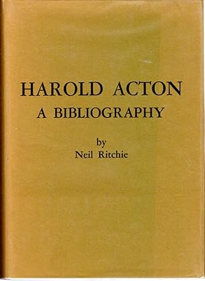 Imagen del vendedor de Harold Acton: A Bibliography a la venta por Dorley House Books, Inc.