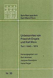 Bild des Verkufers fr Unbekanntes von Friedrich Engels und Karl Marx zum Verkauf von Che & Chandler Versandbuchhandlung