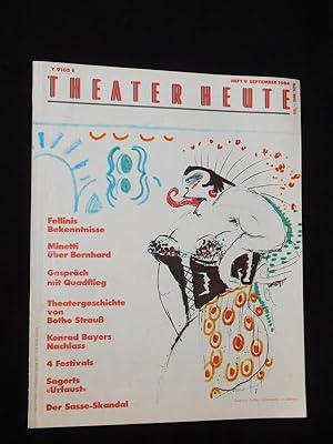 Seller image for Theater heute. Die deutsche Theaterzeitschrift. Heft 9/ 1984. Mit Stckabdruck/ Erstverffentlichung: DIE PFANDLEIHE von Konrad Bayer for sale by Fast alles Theater! Antiquariat fr die darstellenden Knste