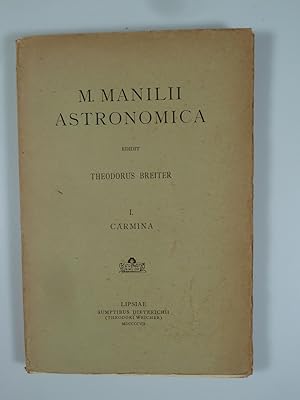 Imagen del vendedor de M. Manilii Astronomica I. Carmina. a la venta por Antiquariat Dorner