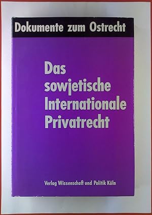 Bild des Verkufers fr Das sowjetische internationale Privatrecht 1917 bis 1962 zum Verkauf von biblion2