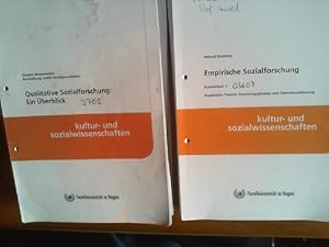 Bild des Verkufers fr 1) Helmut Kromrey: Empirische Sozialforschung: Empirische Theorie, Forschungsprozess und Operationalisierung. 2) Helmut Kromrey: Empirische Sozialforschung: Messung und Datengewinnung. 3) Nicole Burzan: Soziale Ungleichheit. Ein berblick ber ltere und neuere Anstze. 4) Thomas Brsemeister und Judith Bndgens-Kosten: Qualitative Sozialforschung - Ein berblick. 5) Uwe Schimank und Ute Volkmann: Gegenwartsdiagnosen und soziale Ungleichheit. 6) Eckhard Dittrich: Wie sozial ist Europa? 7) Jrg Rssel: Einfhrung in die Sozialstrukturanalyse. 7 Studienbriefe der Fernuniversitt Hagen - Fakultt fr Kultur- und Sozialwissenschaften: Nr. 03607, 03608, 03702, 03741, 03173, 33159. zum Verkauf von Buch-Galerie Silvia Umla