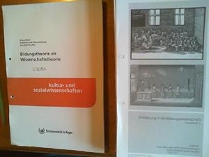 Image du vendeur pour 1) Peter Baumgartner u.a.: Einfhrung in die Bildungswissenschaft - Kurseinheit 1. 2) Detlef Garz u.a.: "Entwicklung" und "Kommunikation" als Grundbegriffe der Bildungswissenschaft mit einer verbindenden Einleitung "Das interaktionistische Paradigma in der Bildungswissenschaft". 3) Karl-Hermann Schfer: "Entwicklung" und "Kommunikation" als Grundbegriffe der Bildungswissenschaft - Teil II. 4) Cathleen Grunert: Arbeits- und Berufsfelder fr Bildungswissenschaftler und - wissenschaftlerinnen. 5) Peter Baumgartner und Sabine Payr: Wissenschaftliches Arbeiten im Netz. 6) Roland Bast und Annabell Preuler: Bildungstheorie als Wissenschaftstheorie. Zusammen 6 Studienbriefe der Fernuniversitt Hagen - Fakultt fr Kultur- und Sozialwissenschaften: Nr. 33042, 33045, 33047, 33048 und 03051 mis en vente par Buch-Galerie Silvia Umla