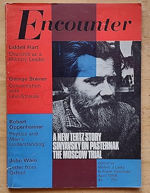 Bild des Verkufers fr Encounter April 1966, / Robert Oppenheimer "Physics & Man's Understanding" / Abram tertz "Pkhentz (Story)" / B H Liddell Hart "Churchill In War" / Leslie Fiedler "Caliban Or Hamlet" / George Steiner "A Conversation With Claude Levi-Strauss" / Andrei Sinyavsky "Pasternak" / Michael Hamburger "Letter from Berlin" / Paul Fussell "Nabokov's Appendix" / Leopold Labedz "The Trial In Moscow" zum Verkauf von Shore Books