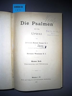 Imagen del vendedor de Die Psalmen nach dem Urtext. 1. und 2. Teil in einem Band. a la venta por Augusta-Antiquariat GbR