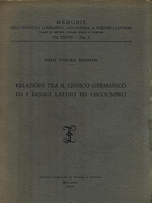 Bild des Verkufers fr Relazioni tra il lessico germanico ed i lessici latino ed oscoumbro zum Verkauf von Librodifaccia