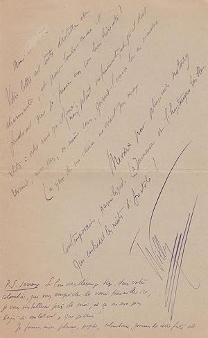 Seller image for Lettre autographe signe  Christian Beck for sale by Librairie Trois Plumes