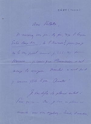 Seller image for Lettre autographe signe  Alfred Vallette for sale by Librairie Trois Plumes