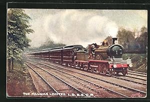 Künstler-Postcard englische Eisenbahn der Gesellschaft L.B., S.C.R., the Pullman Limited