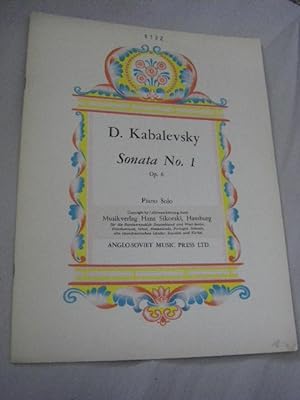 Bild des Verkufers fr Sonata No. 1 Op. 6. Piano solo zum Verkauf von Versandantiquariat Rainer Kocherscheidt