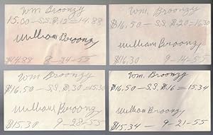 [BLUES MUSIC] [AFRICAN-AMERICANA] Eight slips of paper, each signed twice by William "Big Bill" B...