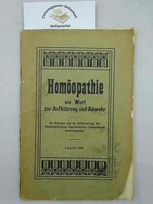 Homöopathie ein Wort zur Aufklärung und Abwehr