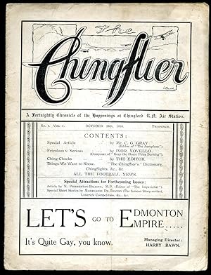 Bild des Verkufers fr The Chingflier | Chingford Aerodrome Fortnightly Magazine | A Fortnightly Chronicle of the Happenings at Chingford R.N. Air Station | Issue Number 1 Volume I (October 28th 1916). zum Verkauf von Little Stour Books PBFA Member