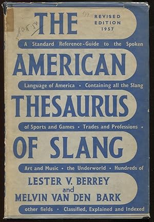 Bild des Verkufers fr The American Thesaurus of Slang: Second Edition: A complte Reference Book of Colloquial Speech zum Verkauf von Antikvariat Valentinska