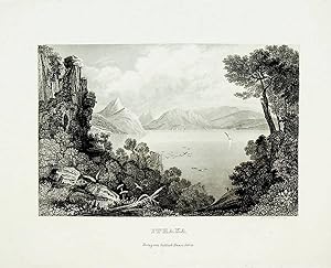 ITHACA, Greek island Ithaka Ansicht / View ca. 1850