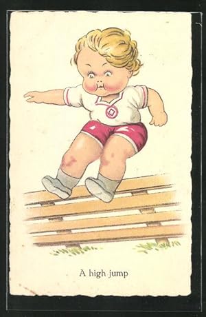 Bild des Verkufers fr Ansichtskarte A high jump, Sportlerin nimmt eine Hrde zum Verkauf von Bartko-Reher
