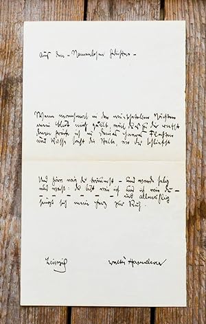 "Eigenhändiges Gedichtmanuskript mit Signatur "Walter Hasenclever". "