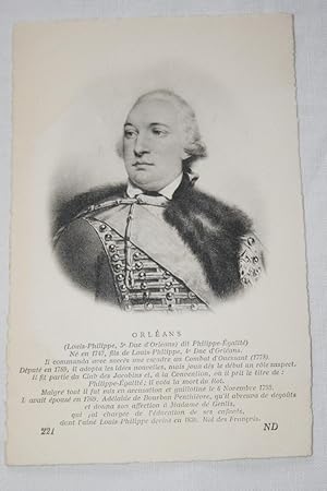 Image du vendeur pour PHILIPPE EGALITE DUC D'ORLEANS REVOLUTION PORTRAIT CPA VELIN R1877 mis en vente par Librairie RAIMOND