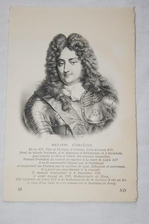 Image du vendeur pour PHILIPPE D'ORLEANS FILS DU FRERE DE LOUIS XIV PORTRAIT CPA VELIN R1881 mis en vente par Librairie RAIMOND