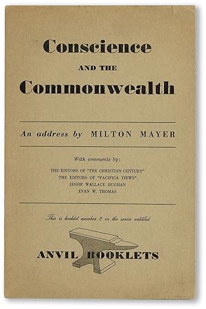 Bild des Verkufers fr Conscience and the Commonwealth zum Verkauf von Lorne Bair Rare Books, ABAA