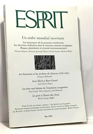 Esprit Mai 2001 n°274 - un ordre mondial incertain