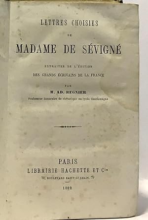 Image du vendeur pour Lettres choisies de Madame de Svign extraites de l'dition des grands crivains de la France mis en vente par crealivres