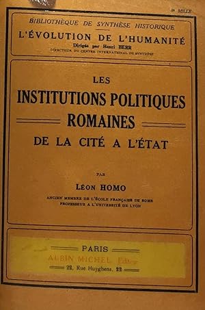 Bild des Verkufers fr Les institutions politiques romaines - de la cit  l'tat zum Verkauf von crealivres