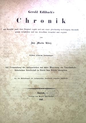 Gerold Edlibach's Chronik.