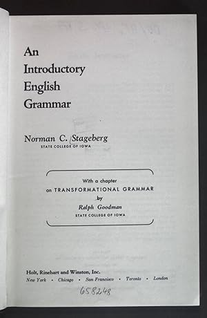 Seller image for An Introductory English Grammar. for sale by books4less (Versandantiquariat Petra Gros GmbH & Co. KG)