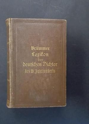 Bild des Verkufers fr Lexikon der deutschen Dichter und Prosaisten des neunzehnten Jahrhunderts zum Verkauf von Antiquariat Strter