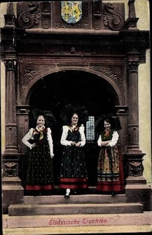 Bild des Verkufers fr Ansichtskarte / Postkarte Drei Frauen in elssser Volkstrachten zum Verkauf von akpool GmbH
