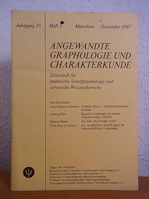 Angewandte Graphologie und Charakterkunde. Zeitschrift für praktische Schriftpsychologie und verw...