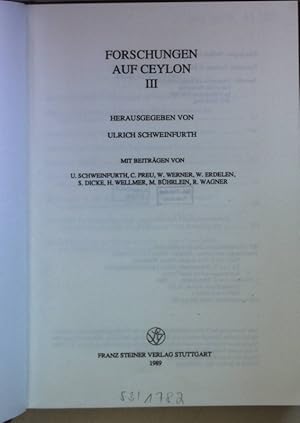 Seller image for Forschungen auf Ceylon III. Erdkundliches Wissen ; H. 97 for sale by books4less (Versandantiquariat Petra Gros GmbH & Co. KG)