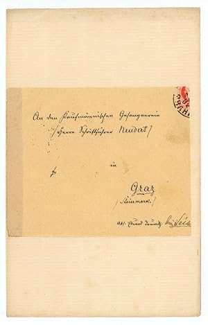 Seller image for Eigenh. adressierter Umschlag (Fragment). for sale by Antiquariat INLIBRIS Gilhofer Nfg. GmbH