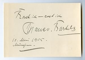 Imagen del vendedor de Eigenh. Albumblatt mit U. a la venta por Antiquariat INLIBRIS Gilhofer Nfg. GmbH